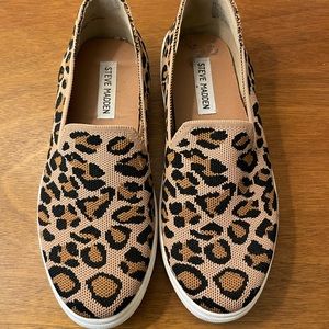Steve Madden- leopard print- slip on tennis shoes